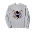 Butterfly Semicolon Mental Health Sweatshirt - Custom Art Print for Adults - T-Shirt, Sweatshirt, Hoodie