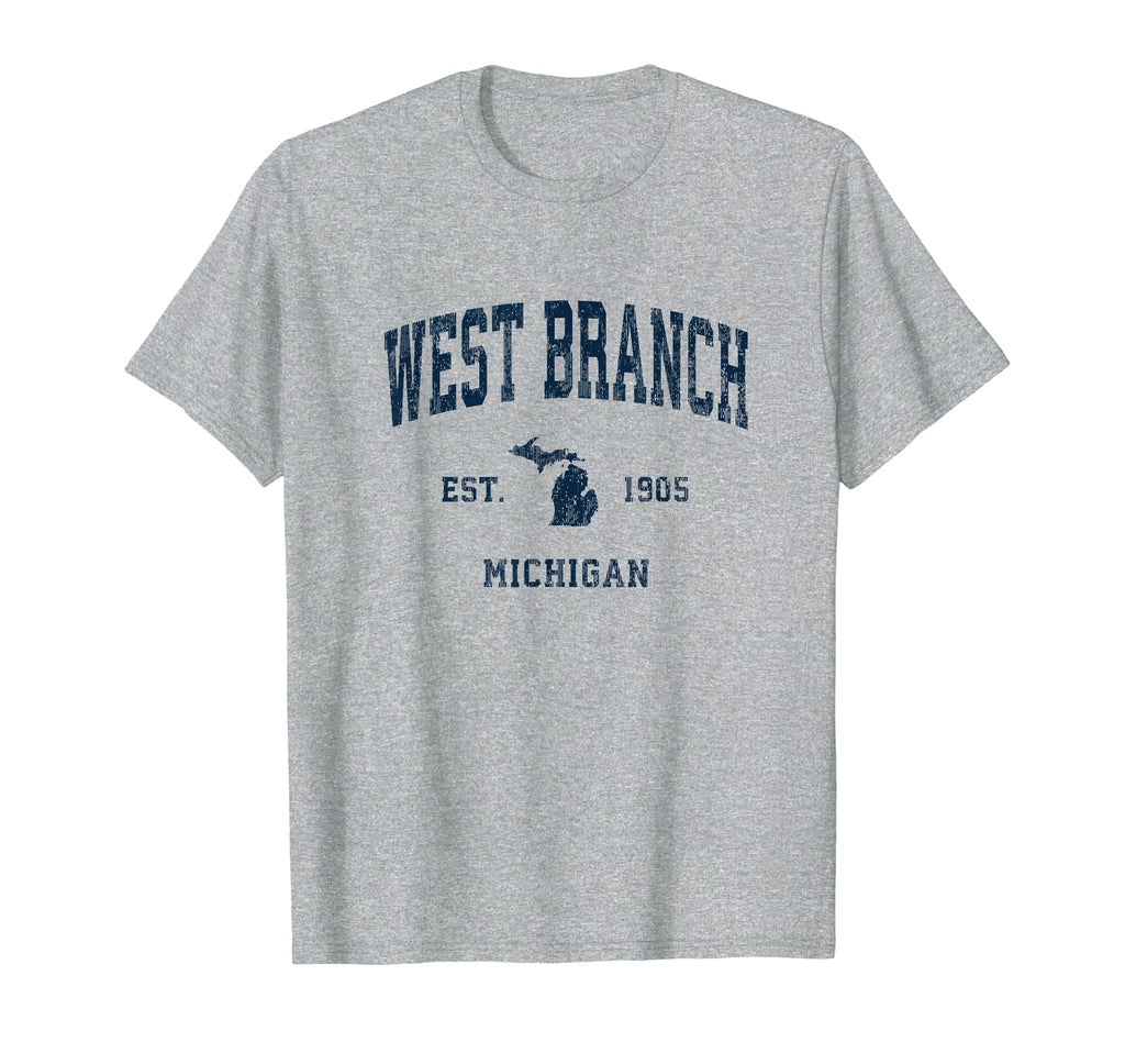West Branch Michigan Mi Athletic T-Shirt - Aesthetic Graphic Men Women - T-Shirt, Sweatshirt, Hoodie