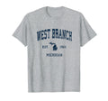 West Branch Michigan Mi Athletic T-Shirt - Aesthetic Graphic Men Women - T-Shirt, Sweatshirt, Hoodie