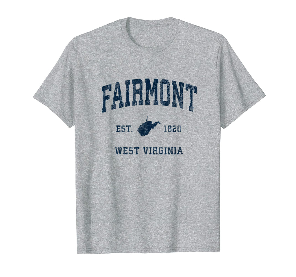 Fairmont West Virginia Wv Athletic Navy T-Shirt - Graphic Print Unisex - T-Shirt, Sweatshirt, Hoodie