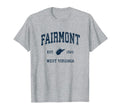 Fairmont West Virginia Wv Athletic Navy T-Shirt - Graphic Print Unisex - T-Shirt, Sweatshirt, Hoodie