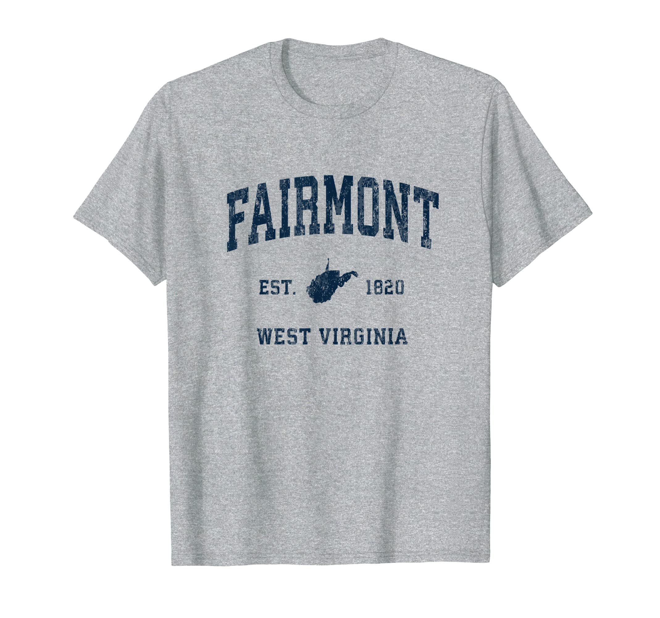 Fairmont West Virginia Wv Athletic Navy T-Shirt - Graphic Print Unisex - T-Shirt, Sweatshirt, Hoodie