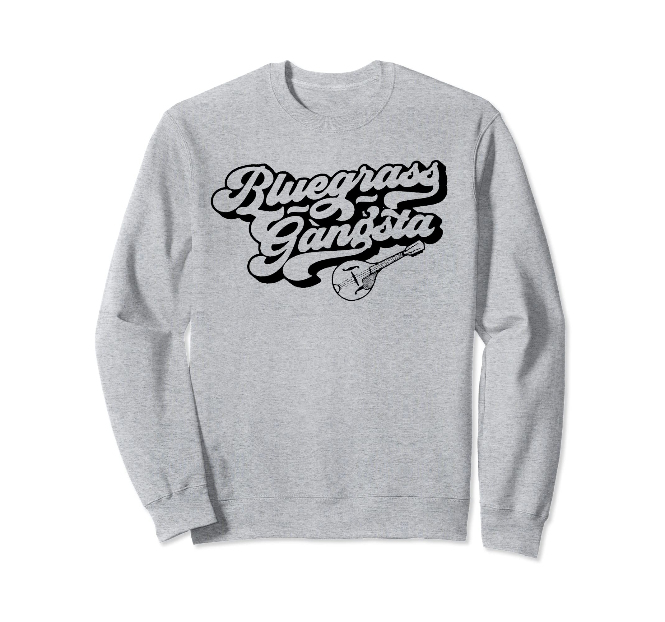 Bluegrass Gangsta Script Mandolin Sweatshirt - Custom Art Print Unisex - T-Shirt, Sweatshirt, Hoodie