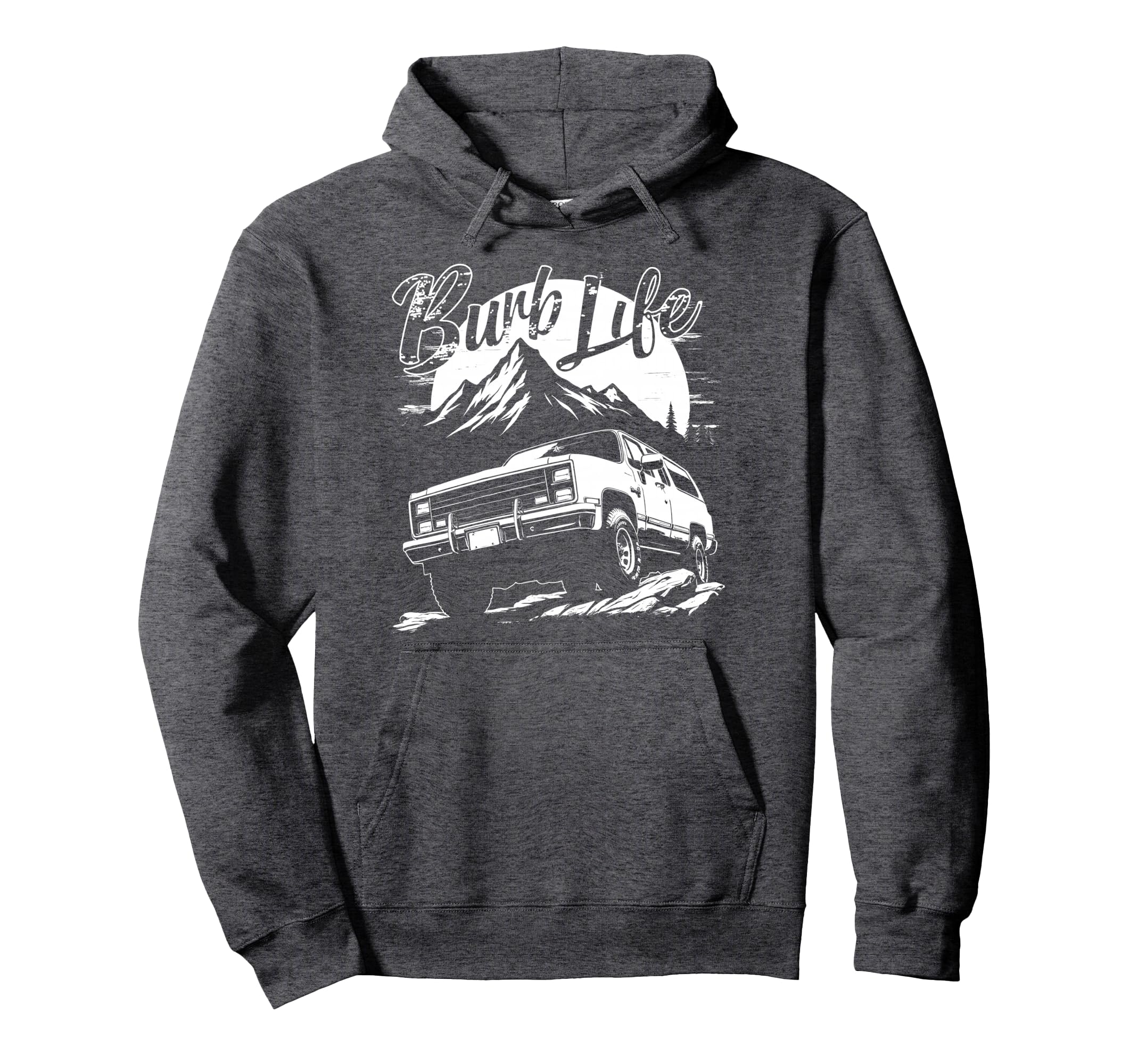 Burb Life Squarebody Truck Silhouette Hoodie - Unique Graphic for Adults - T-Shirt, Sweatshirt, Hoodie
