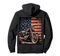 Patriotic American Flag Biker Hoodie - Casual Everyday Wear for Adults - T-Shirt, Sweatshirt, Hoodie