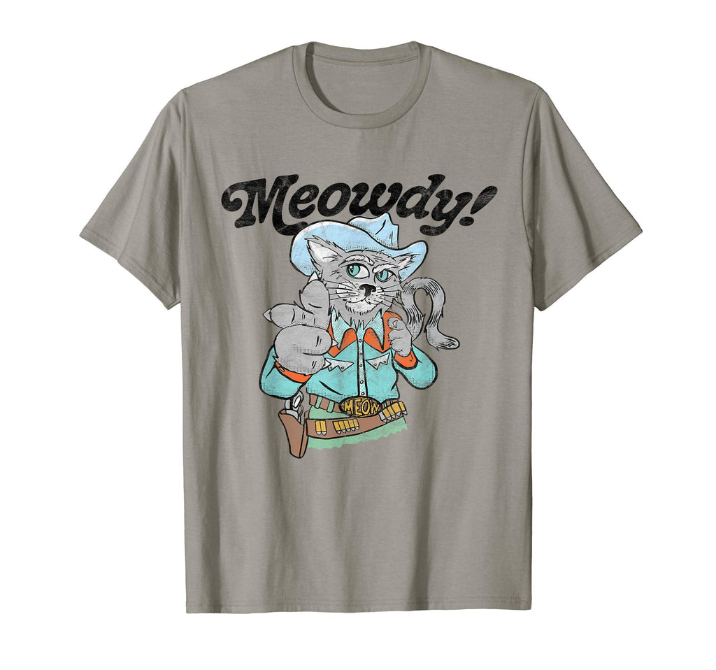 Meowdy Funny Cowboy Cat Western T-Shirt - Fun Novelty Design for Adults - T-Shirt, Sweatshirt, Hoodie