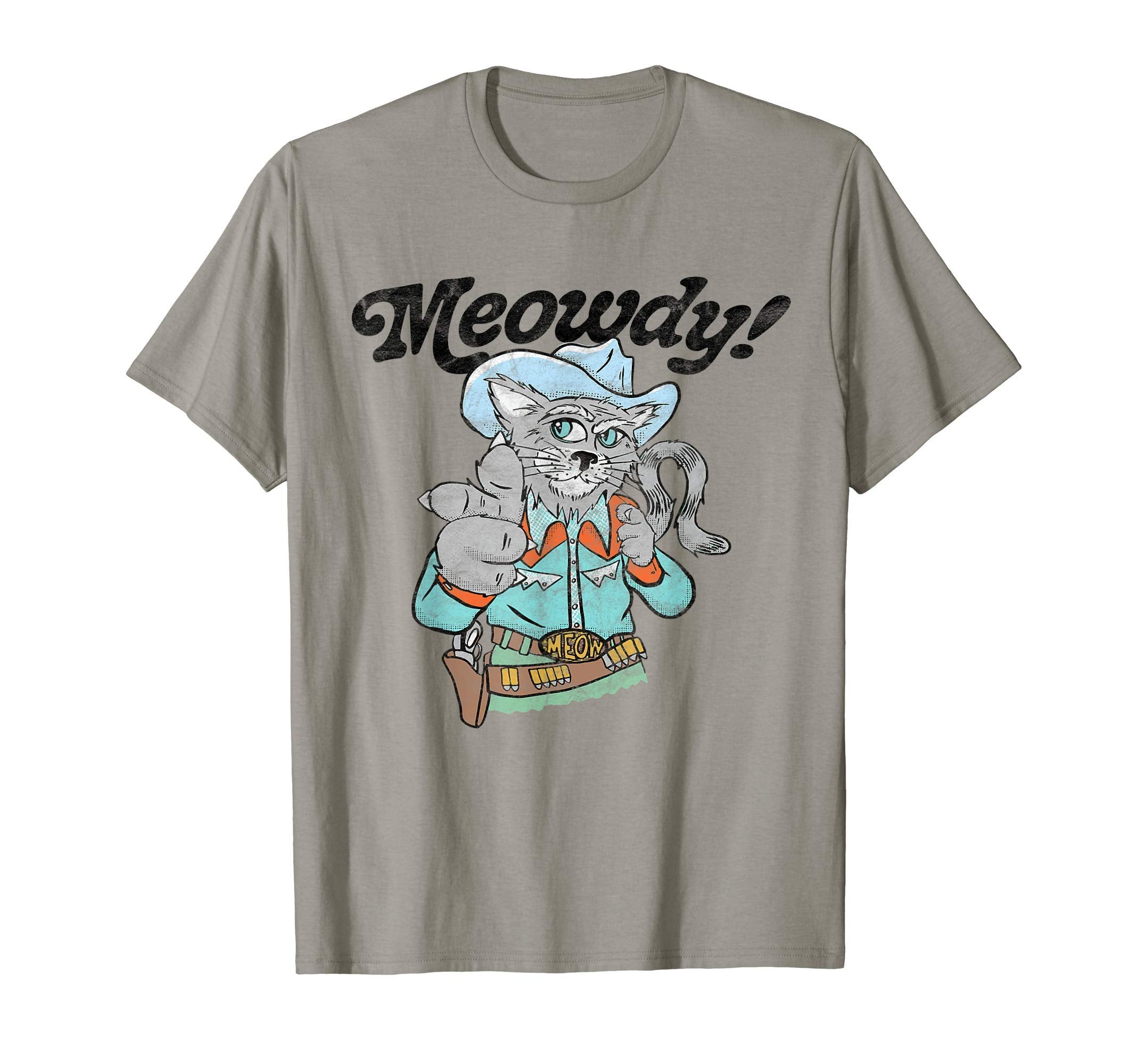 Meowdy Funny Cowboy Cat Western T-Shirt - Fun Novelty Design for Adults - T-Shirt, Sweatshirt, Hoodie