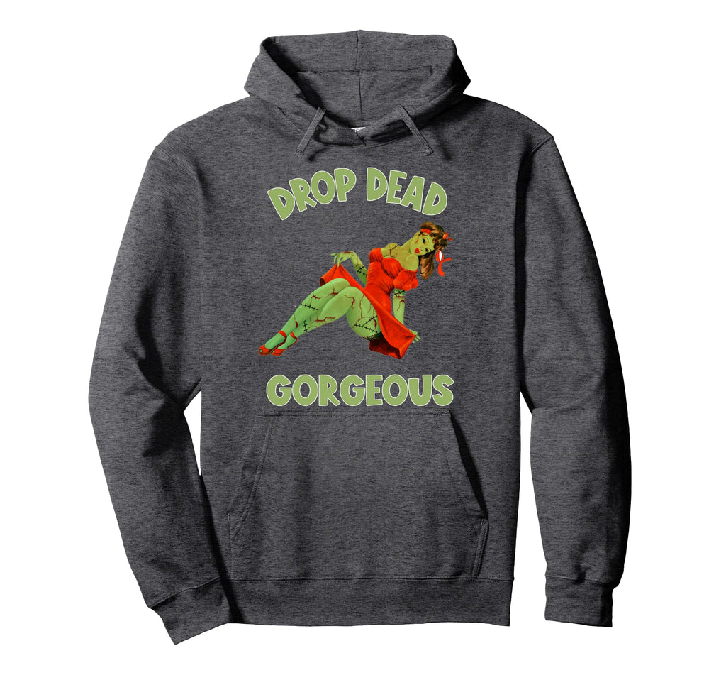 Zombie Pin Up Halloween Drop Dead Hoodie - Custom Art Print for Adults - T-Shirt, Sweatshirt, Hoodie
