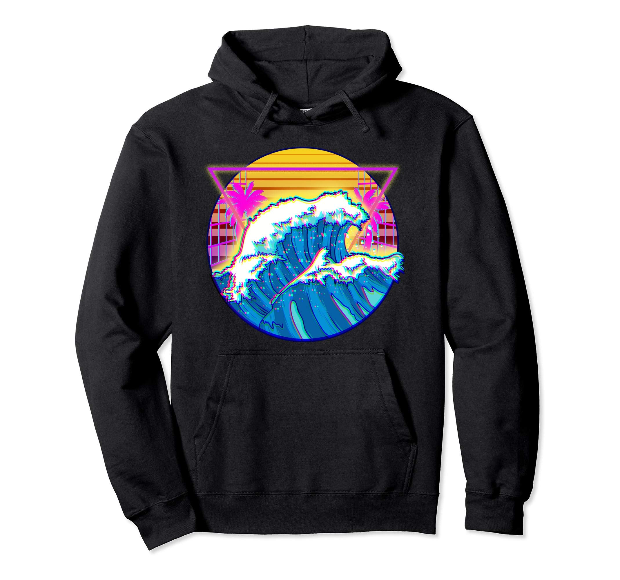 Aesthetic Vaporwave Waves 1980S And Hoodie - Custom Art Print Men Women - T-Shirt, Sweatshirt, Hoodie