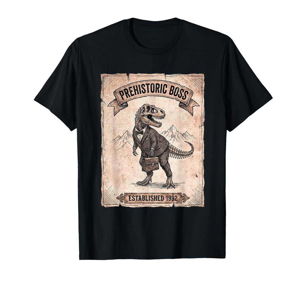 Prehistoric Boss Established 1992 T-Shirt - Aesthetic Graphic Unisex - T-Shirt, Sweatshirt, Hoodie