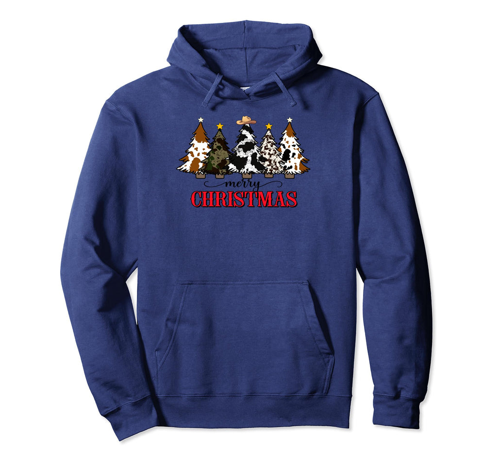 Merry Cowhide Western Tree Pajamas Hoodie - Graphic Print Men Women - T-Shirt, Sweatshirt, Hoodie