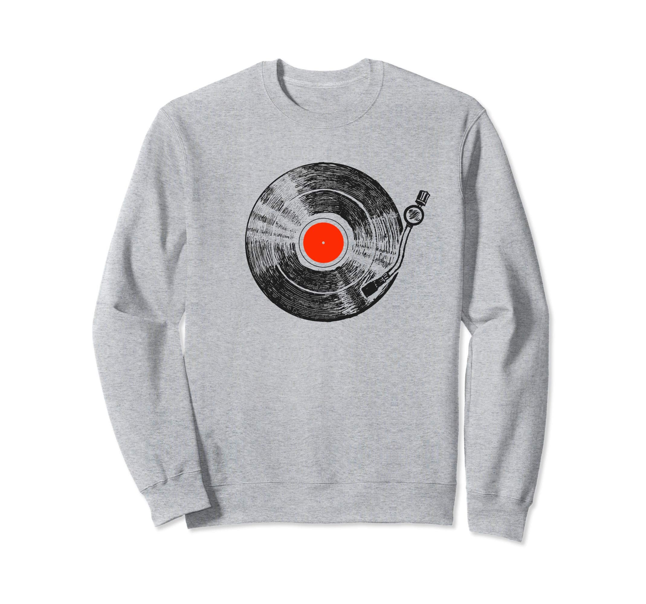 Minimalist Vinyl Record Sketch Vibe Sweatshirt - Custom Art Print Men Women - T-Shirt, Sweatshirt, Hoodie