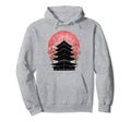 Japanese Pagoda Lantern Meditation Hoodie - Minimalist Print Men Women - T-Shirt, Sweatshirt, Hoodie