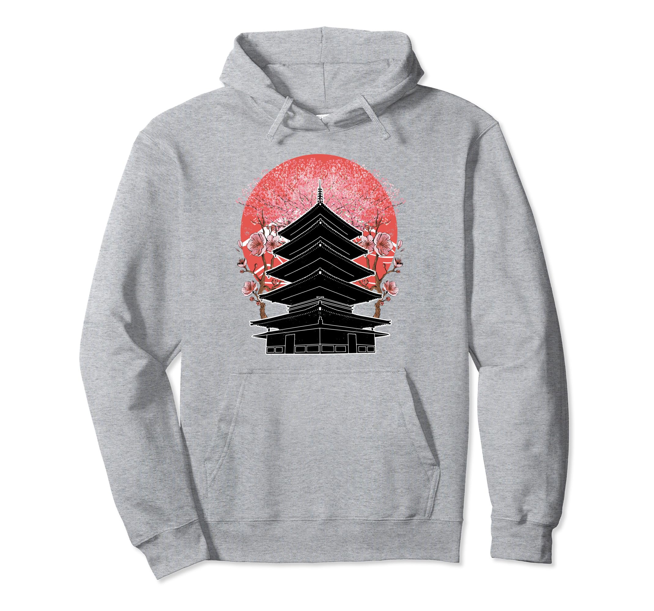 Japanese Pagoda Lantern Meditation Hoodie - Minimalist Print Men Women - T-Shirt, Sweatshirt, Hoodie