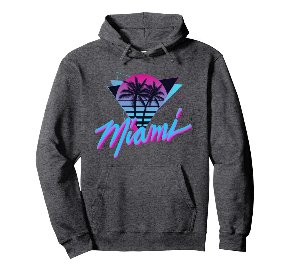 Miami Palm Trees Vaperwave Synthwave 80S Hoodie - Unique Graphic Men Women - T-Shirt, Sweatshirt, Hoodie