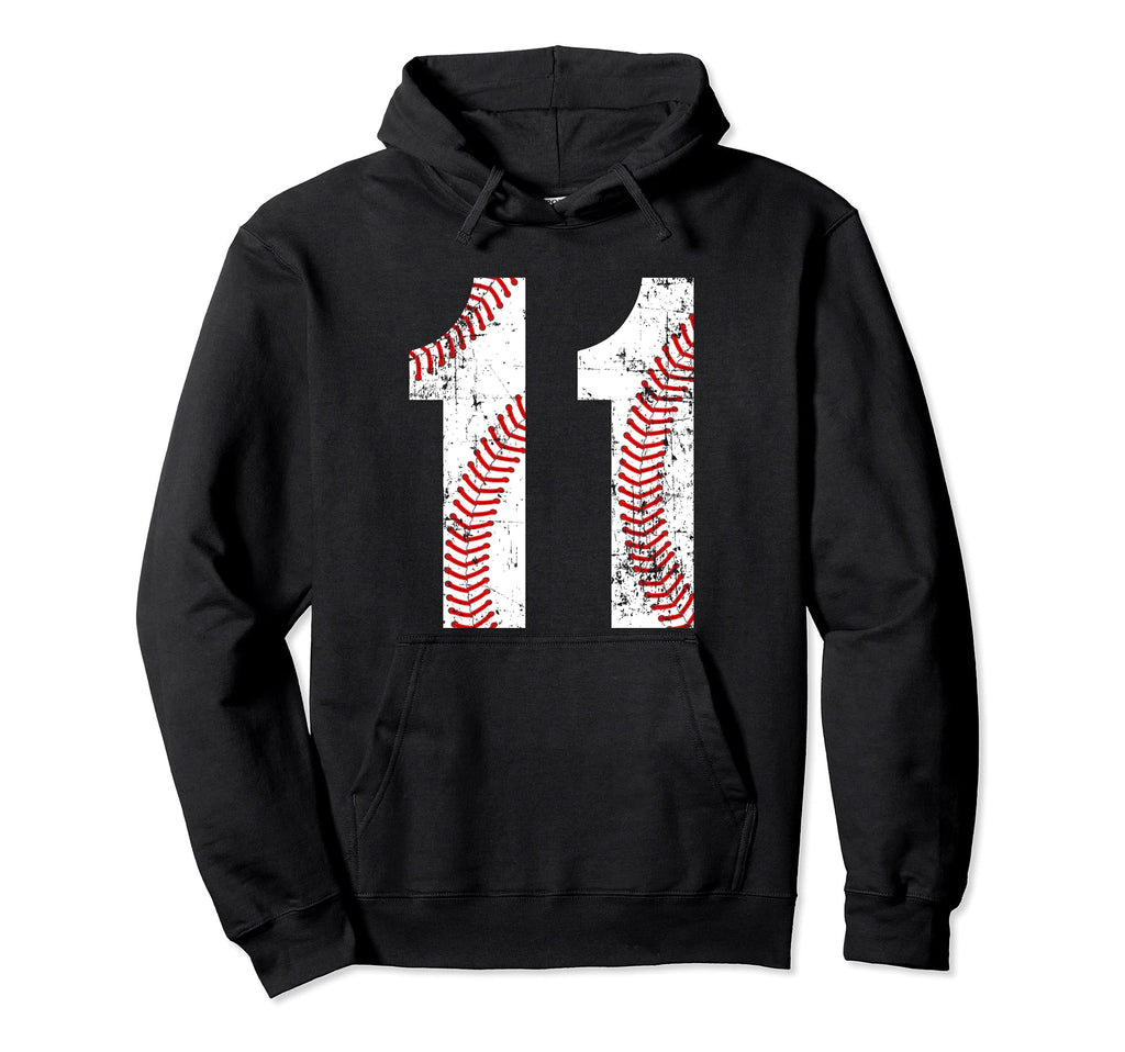 Baseball 11 Jersey Number Hoodie - Trendy Graphic Men Women - T-Shirt, Sweatshirt, Hoodie
