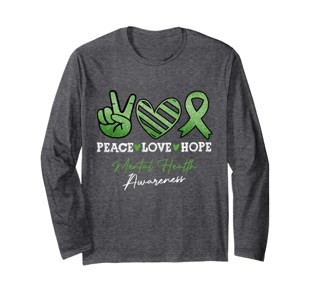 Peace Love Hope Peace Sign Hand Mental T-Shirt - Fun Novelty Design Unisex - T-Shirt, Sweatshirt, Hoodie