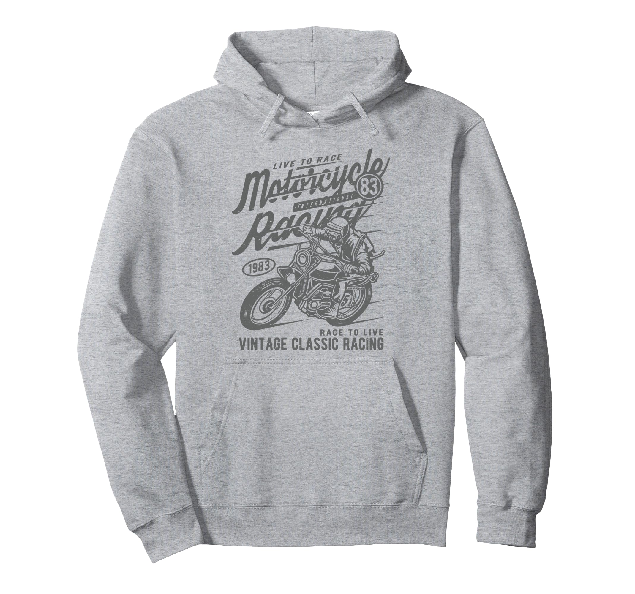 Motorcycle Racing Distressed Hoodie - Graphic Print for Adults - T-Shirt, Sweatshirt, Hoodie