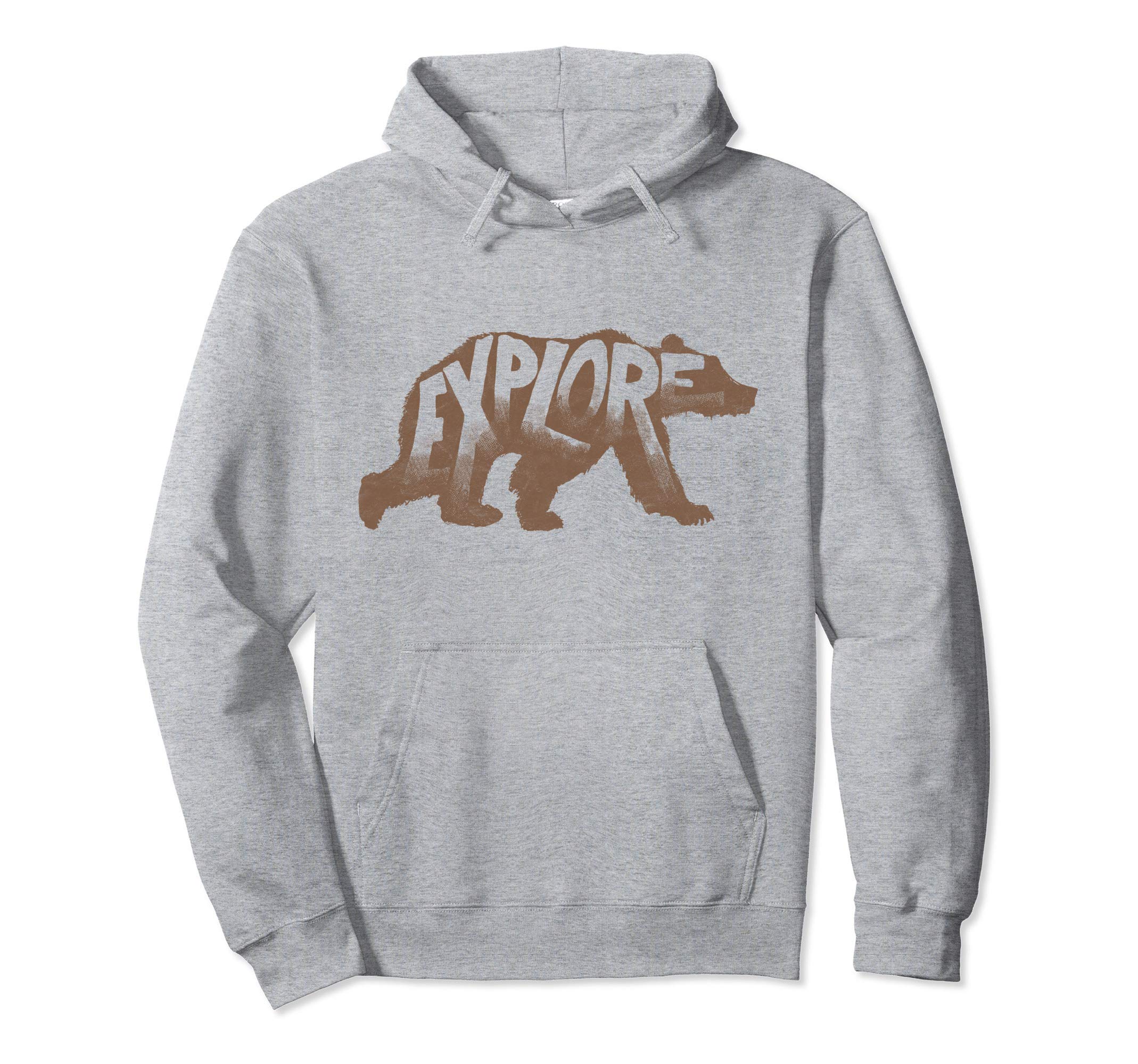 Explore Bear Typography Outdoors Hoodie - Custom Art Print Unisex - T-Shirt, Sweatshirt, Hoodie