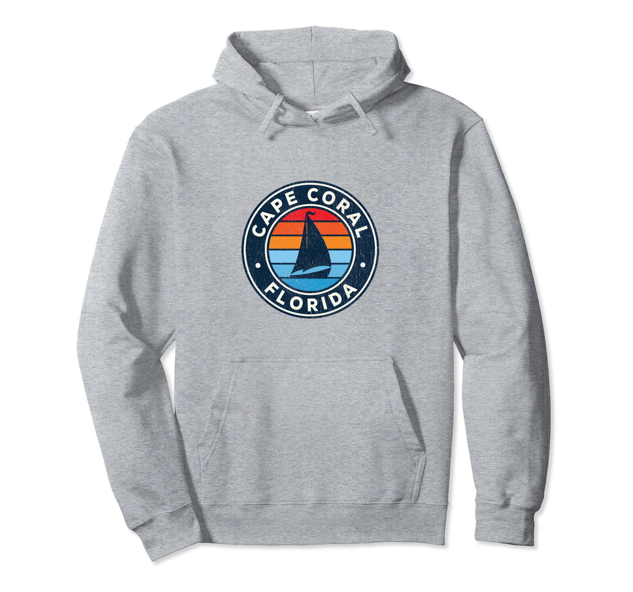 Cape Coral Florida Fl Sailboat 70S Hoodie - Unique Graphic Unisex - T-Shirt, Sweatshirt, Hoodie