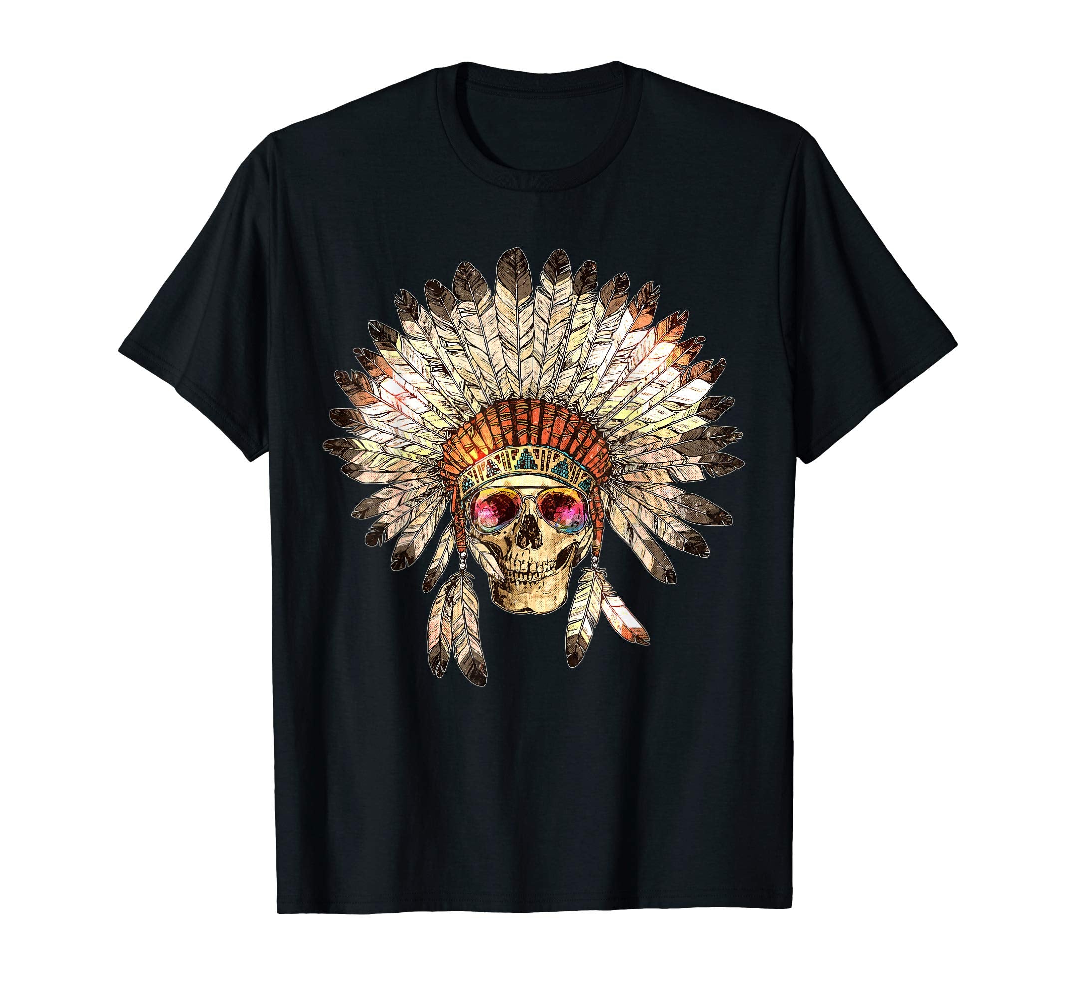 American Indian Skull Native Eagle T-Shirt - Minimalist Print Men Women - T-Shirt, Sweatshirt, Hoodie