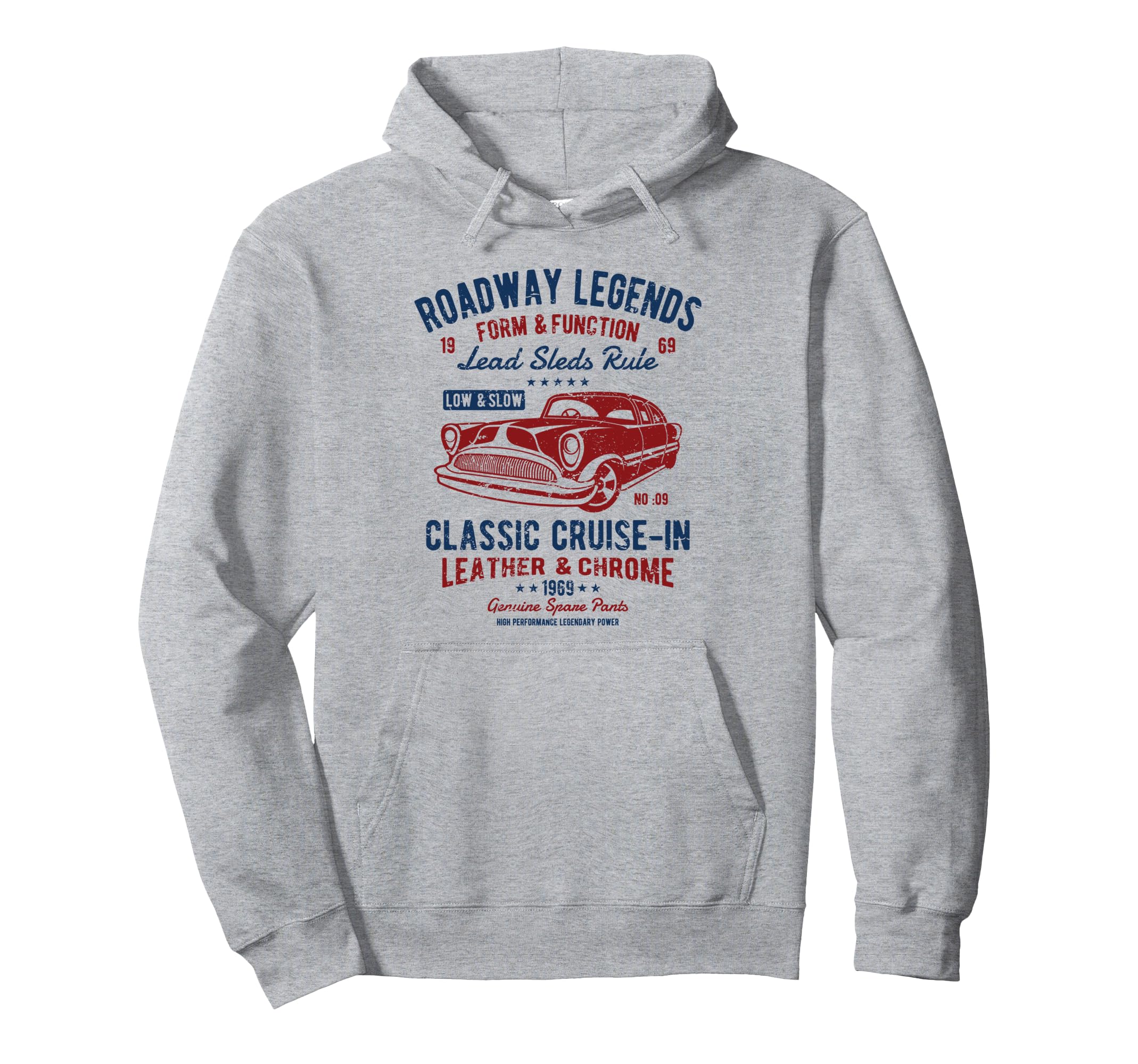 Automotive Nostalgia Car Cruise Distressed Hoodie - Trendy Graphic Unisex - T-Shirt, Sweatshirt, Hoodie