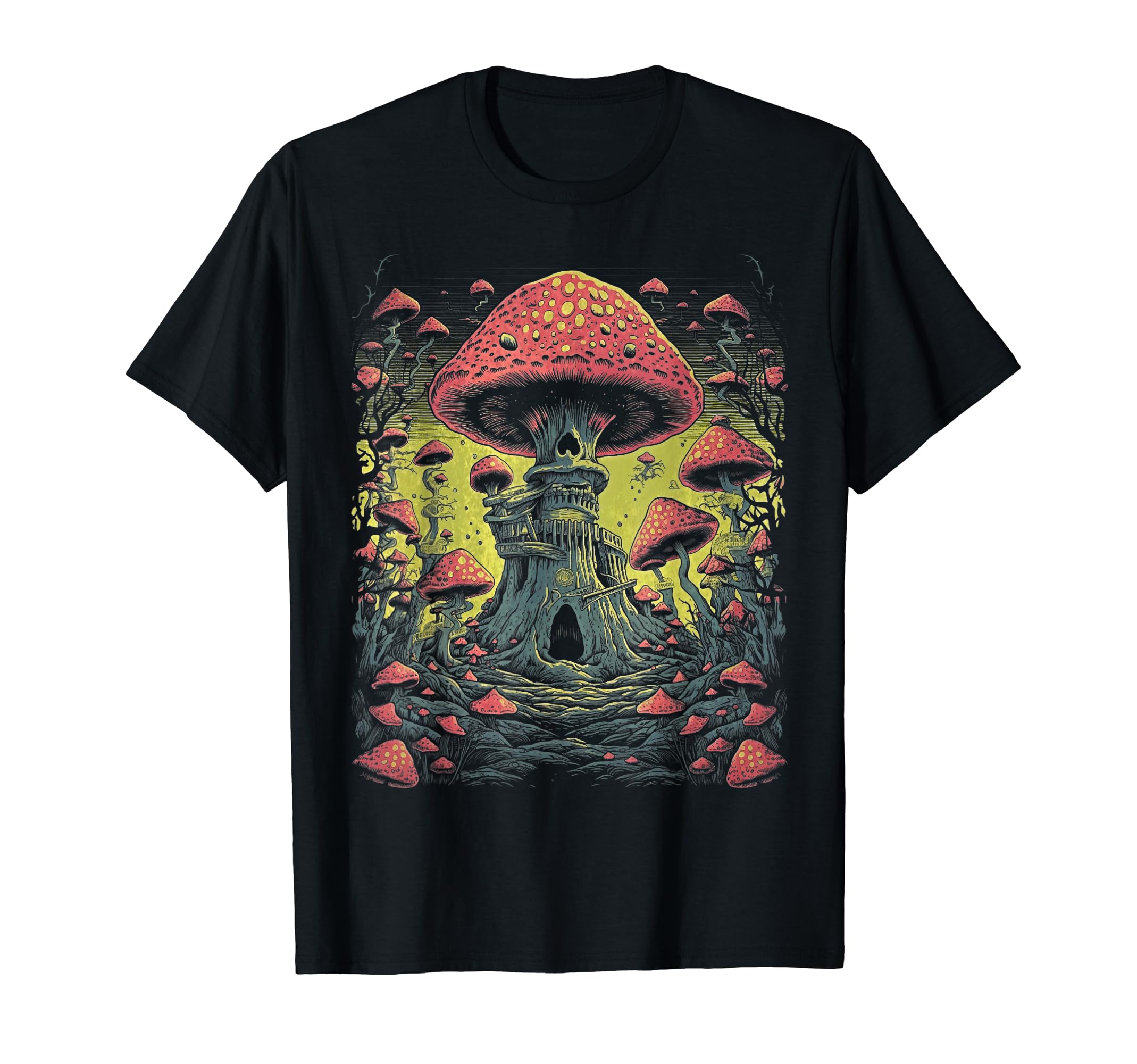 70S 80S Mushrooms Distressed 179 T-Shirt - Novelty Apparel Unisex - T-Shirt, Sweatshirt, Hoodie