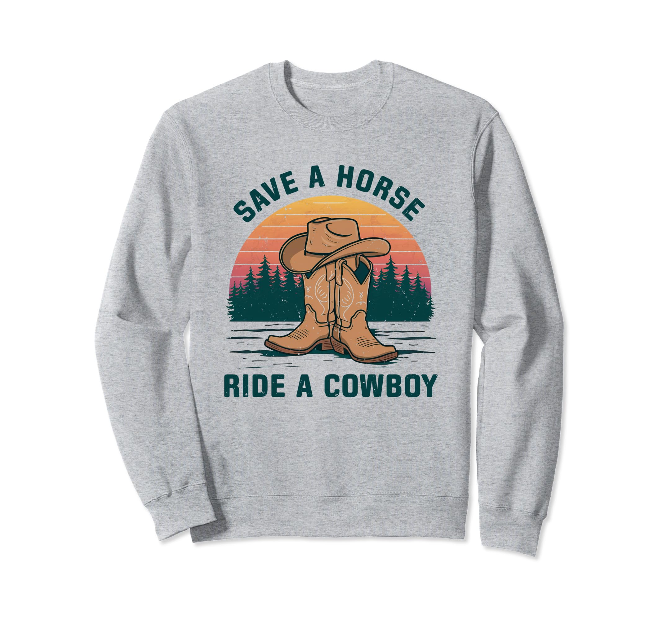 Save Horse Ride Cowboy Cowboy Hat Sweatshirt - Aesthetic Graphic Unisex - T-Shirt, Sweatshirt, Hoodie