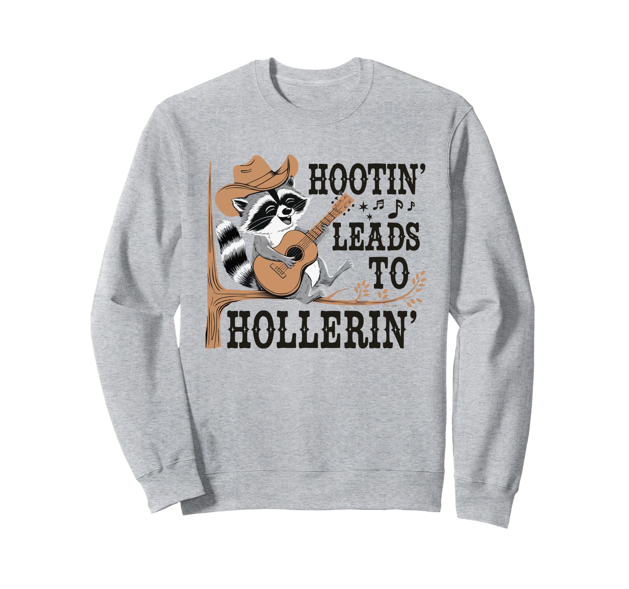 Hootin Leads To Hollerin Raccoon Sweatshirt - Minimalist Print Men Women - T-Shirt, Sweatshirt, Hoodie