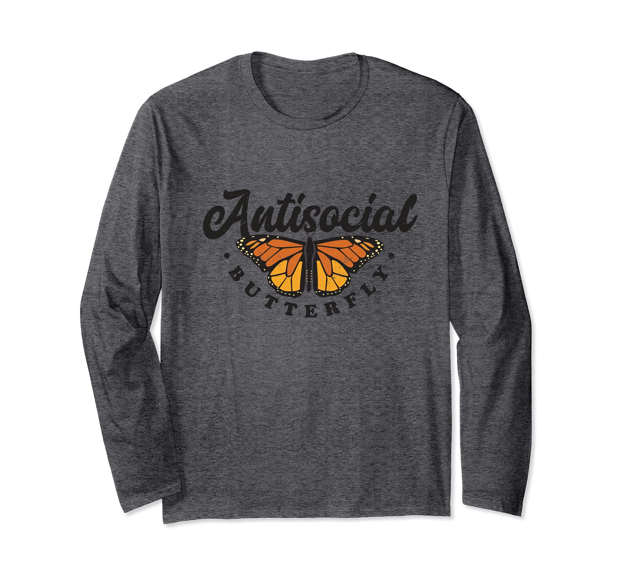 Summer Womens Antisocial Butterfly T-Shirt - Minimalist Print for Adults - T-Shirt, Sweatshirt, Hoodie