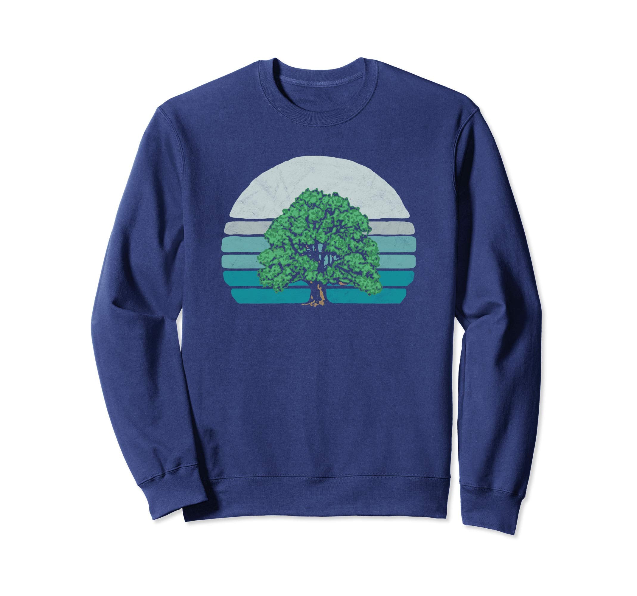 Sweet Oak Tree Sketch Sunset 80S Outdoor Sweatshirt - Unique Graphic Unisex - T-Shirt, Sweatshirt, Hoodie
