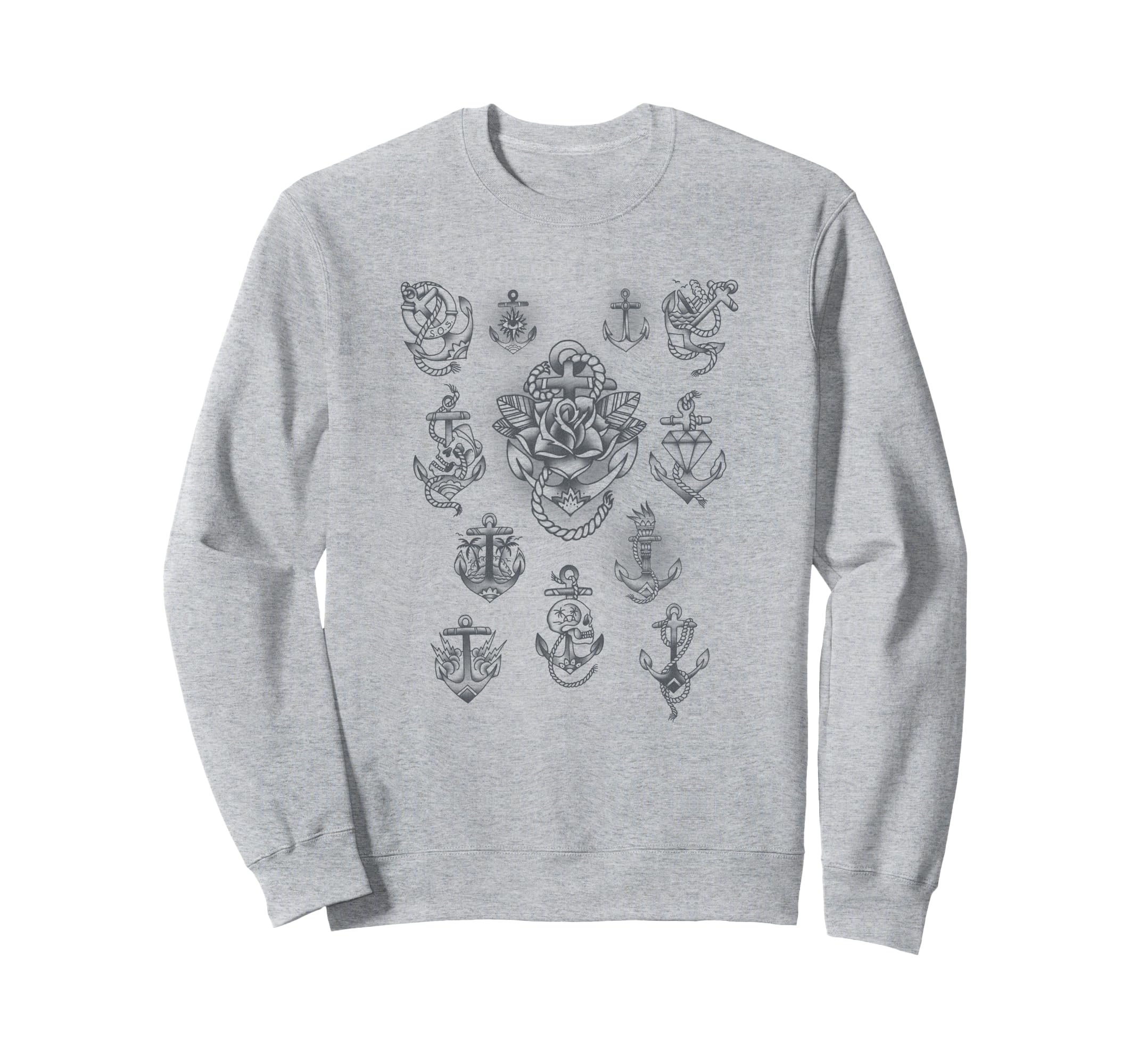 Anchor Tattoo Flash Art Sweatshirt - Casual Everyday Wear Unisex - T-Shirt, Sweatshirt, Hoodie