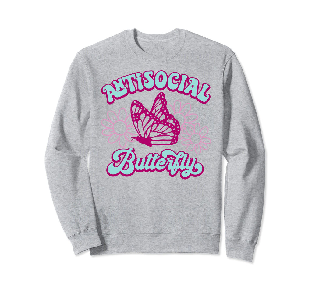 Antisocial Butterfly Sweatshirt - Unique Graphic for Adults - T-Shirt, Sweatshirt, Hoodie