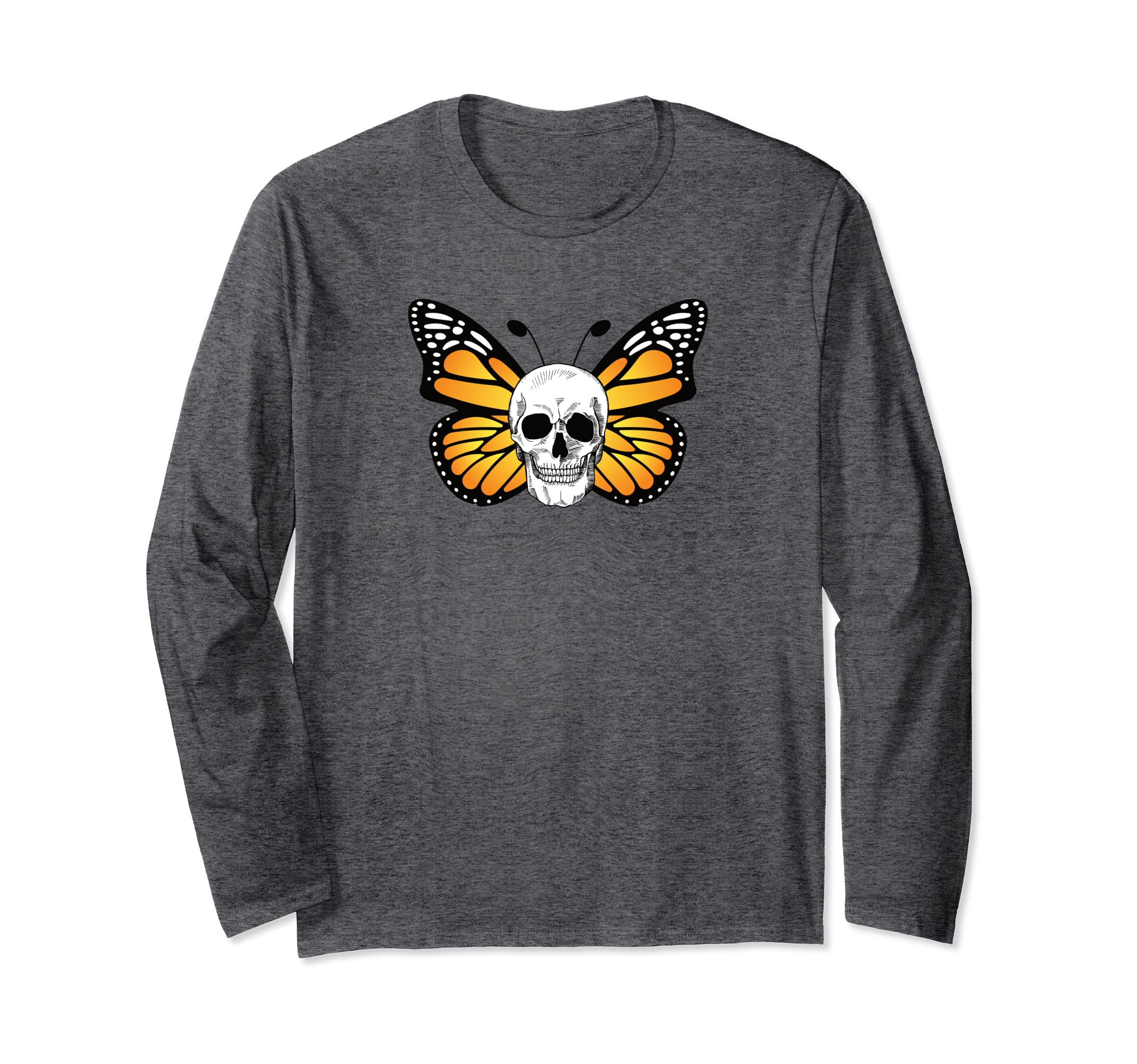 Monarch Butterfly Skull T-Shirt - Casual Everyday Wear for Adults - T-Shirt, Sweatshirt, Hoodie