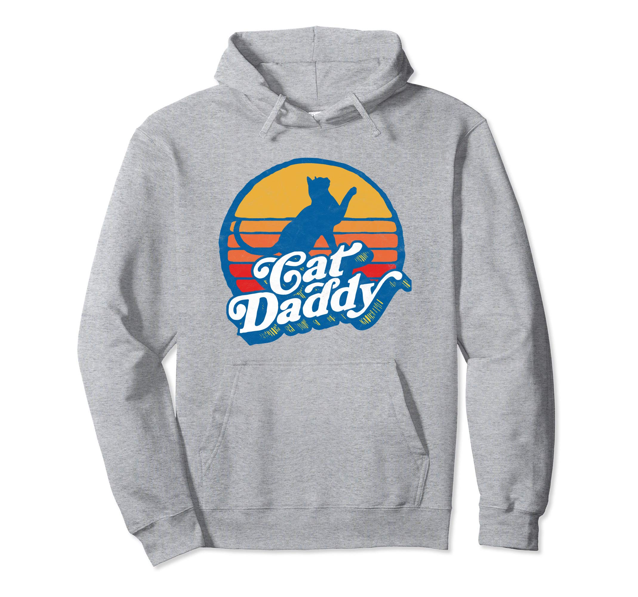 Cat Daddy 80S Sun Typography Distressed Hoodie - Graphic Print Men Women - T-Shirt, Sweatshirt, Hoodie