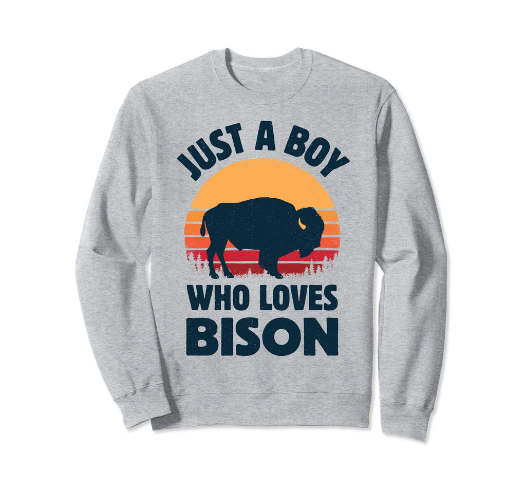 Bison Just Who Loves Buffalo Sunset Sweatshirt - Fun Novelty Design Unisex - T-Shirt, Sweatshirt, Hoodie