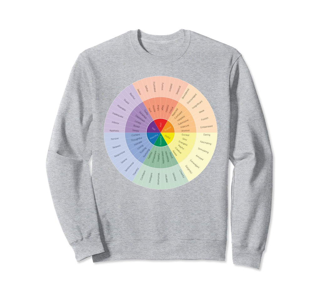 Feelings Wheel Mental Health People Sweatshirt - Graphic Print for Adults - T-Shirt, Sweatshirt, Hoodie