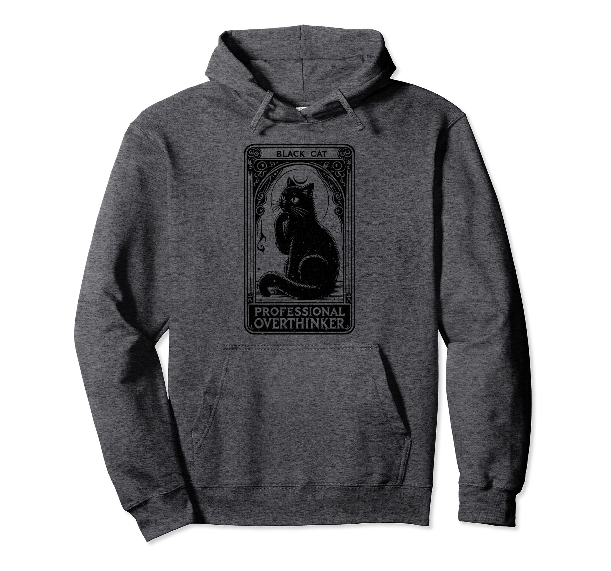 Professional Overthinker Cat Tarot Hoodie - Novelty Apparel for Adults - T-Shirt, Sweatshirt, Hoodie