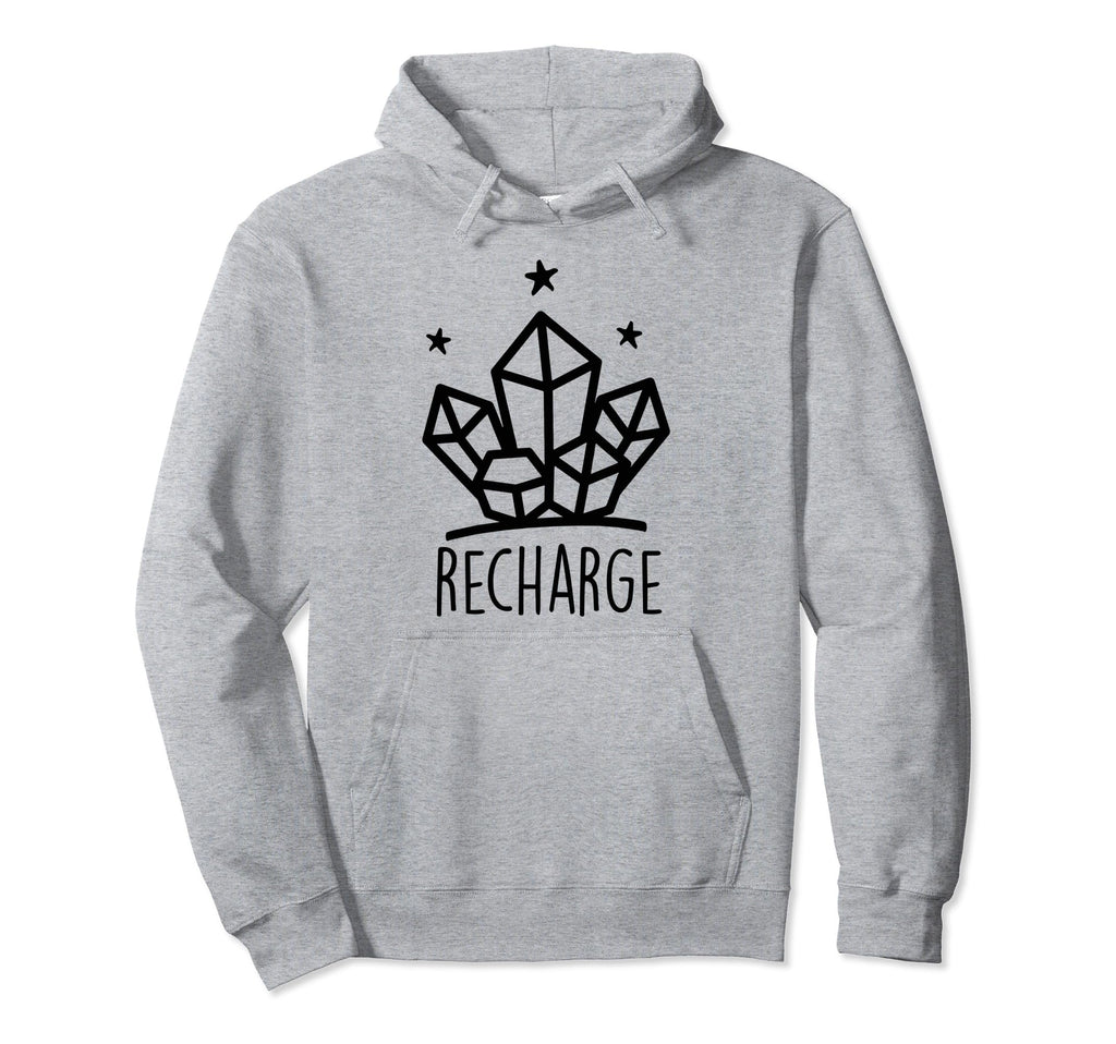 Metaphysical Crystal Recharge Energy Hoodie - Aesthetic Graphic for Adults - T-Shirt, Sweatshirt, Hoodie