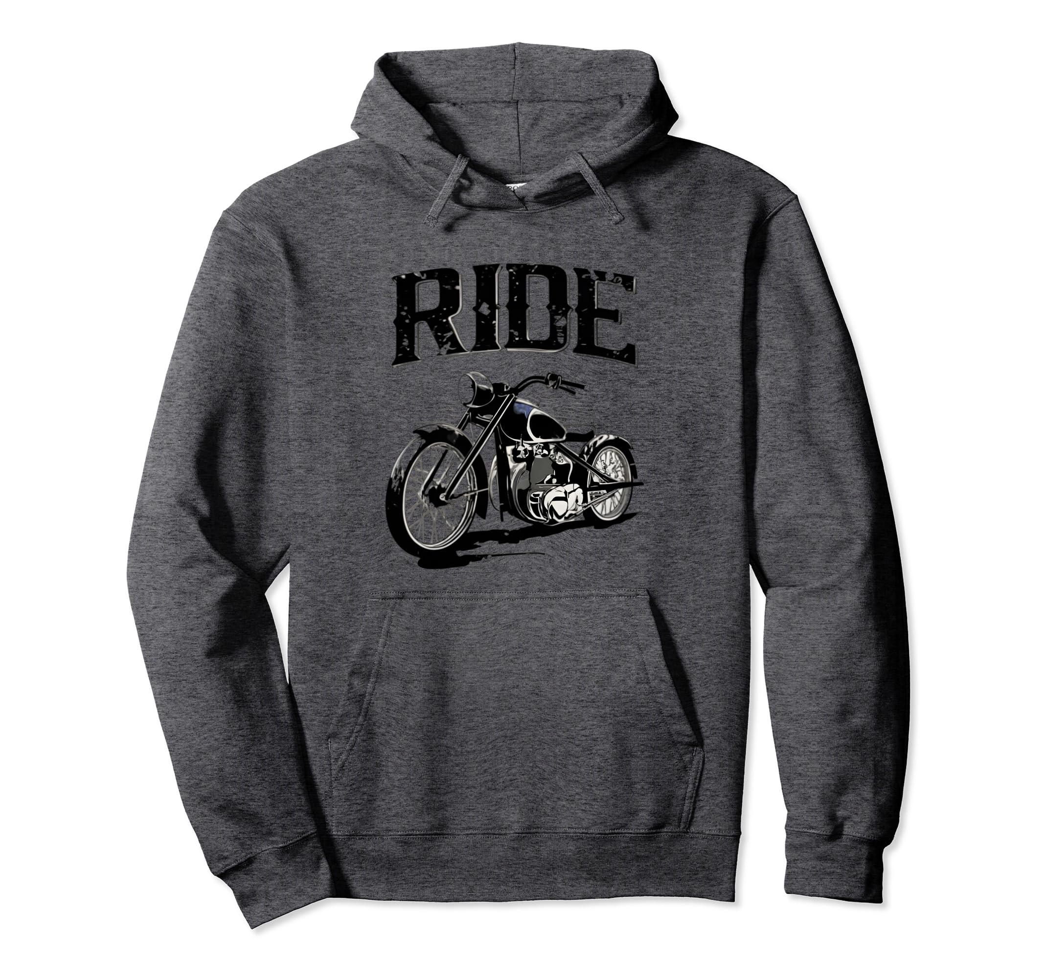 Chopper Motorcycle Ride Distressed Hoodie - Unique Graphic Men Women - T-Shirt, Sweatshirt, Hoodie