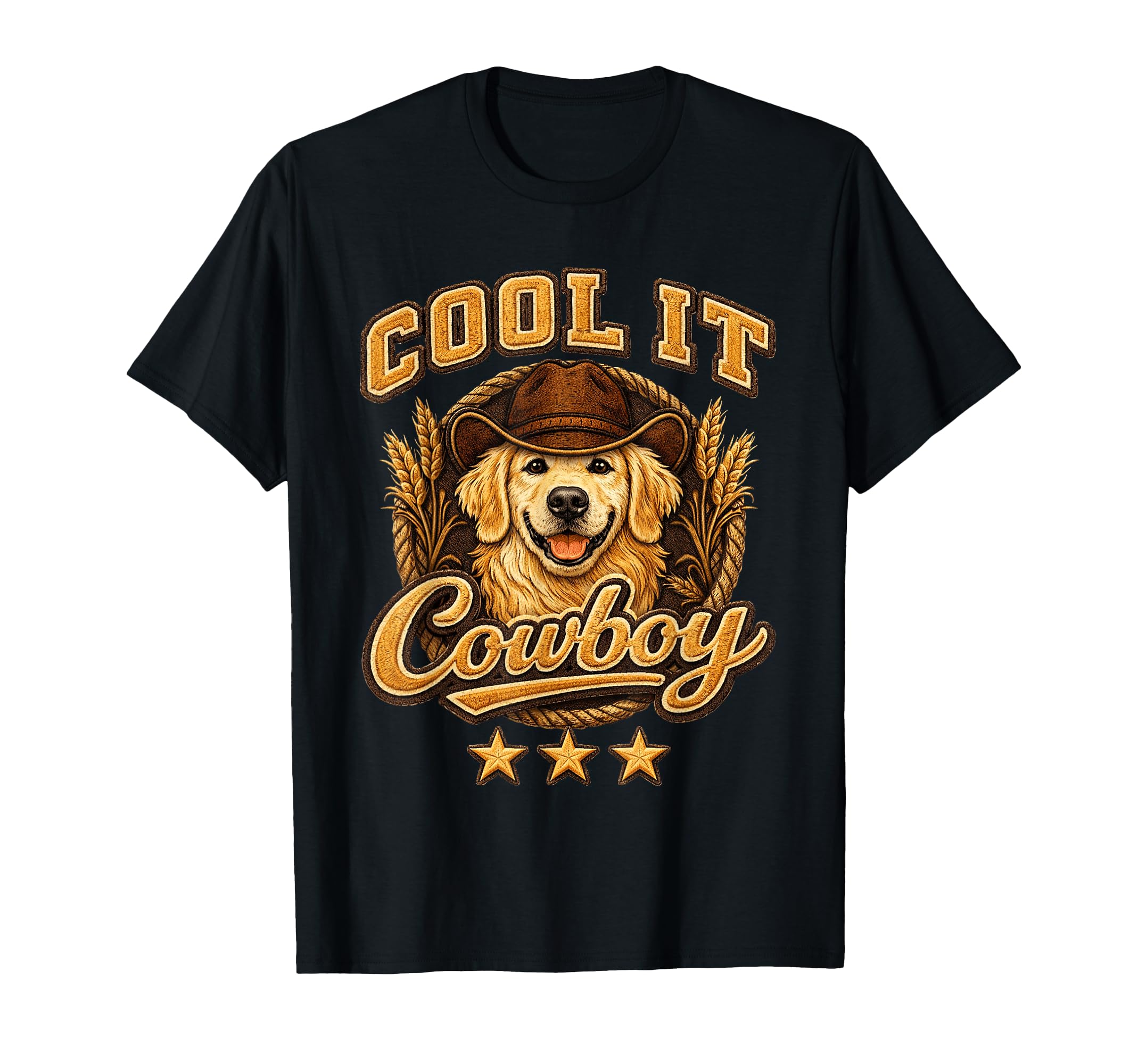 It Cowboy Golden Retriever Western Dog T-Shirt - Graphic Print for Adults - T-Shirt, Sweatshirt, Hoodie