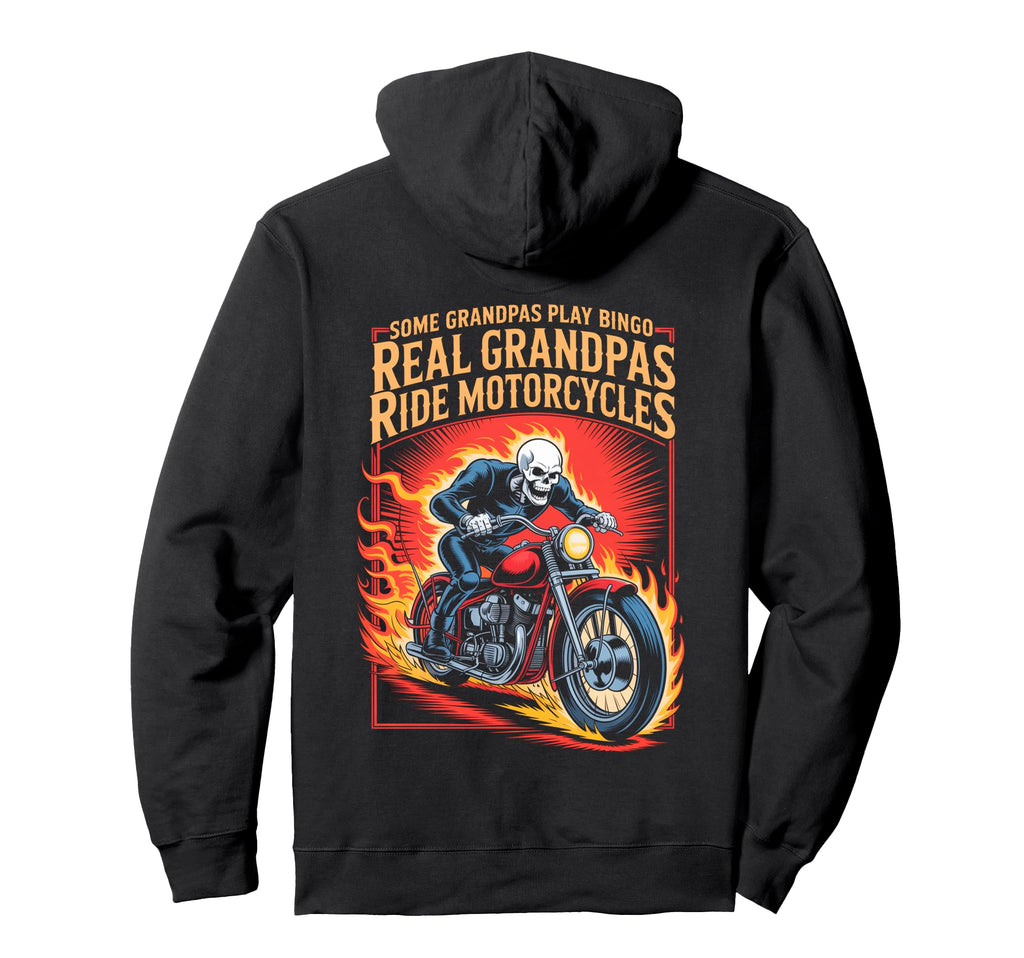 Grandpa Motorcycle Riding Biker Outfit Hoodie - Unique Graphic Unisex - T-Shirt, Sweatshirt, Hoodie
