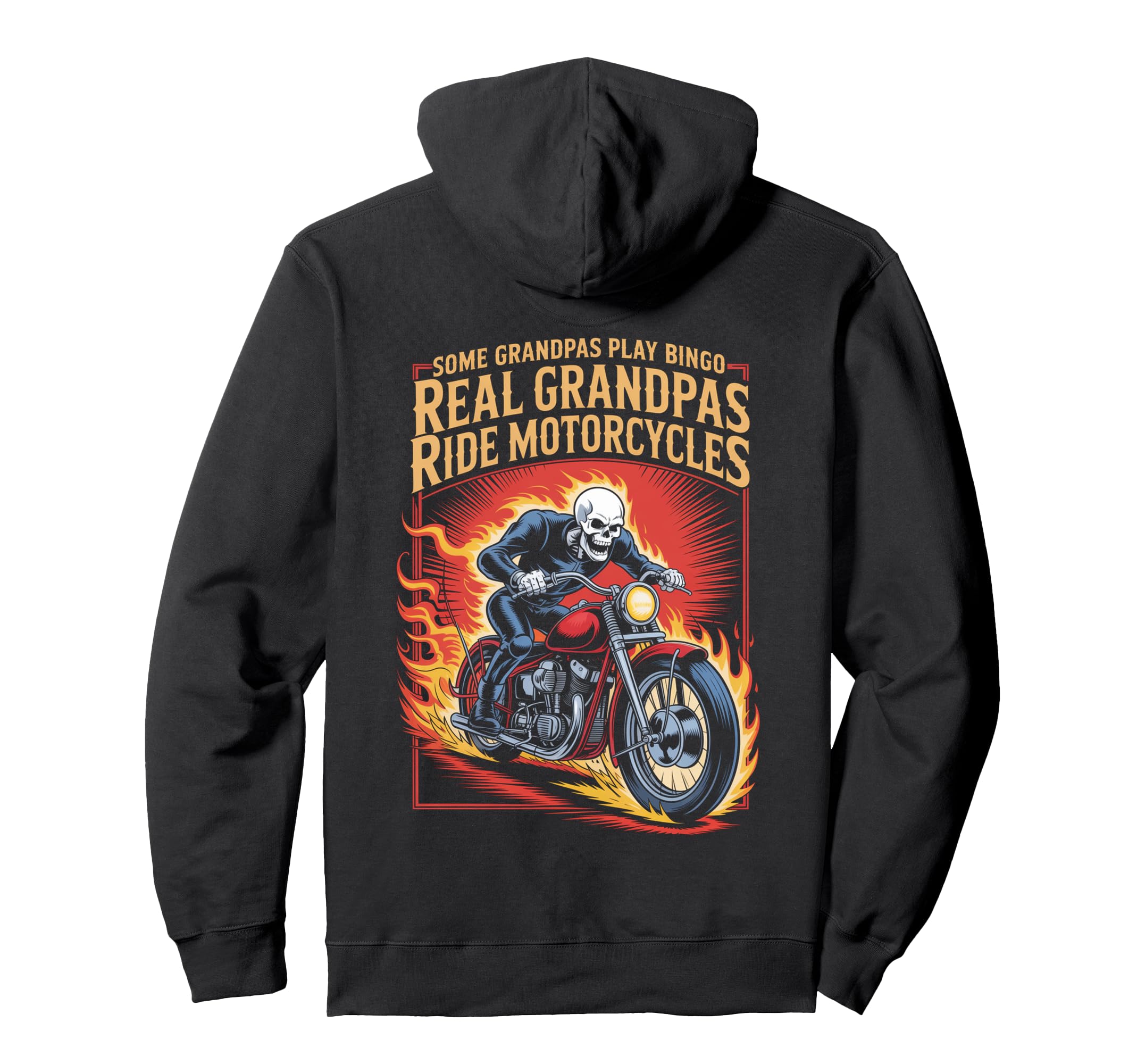 Grandpa Motorcycle Riding Biker Outfit Hoodie - Unique Graphic Unisex - T-Shirt, Sweatshirt, Hoodie
