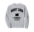 West Linn Oregon Or Throwback Athletic Sweatshirt - Trendy Graphic Unisex - T-Shirt, Sweatshirt, Hoodie