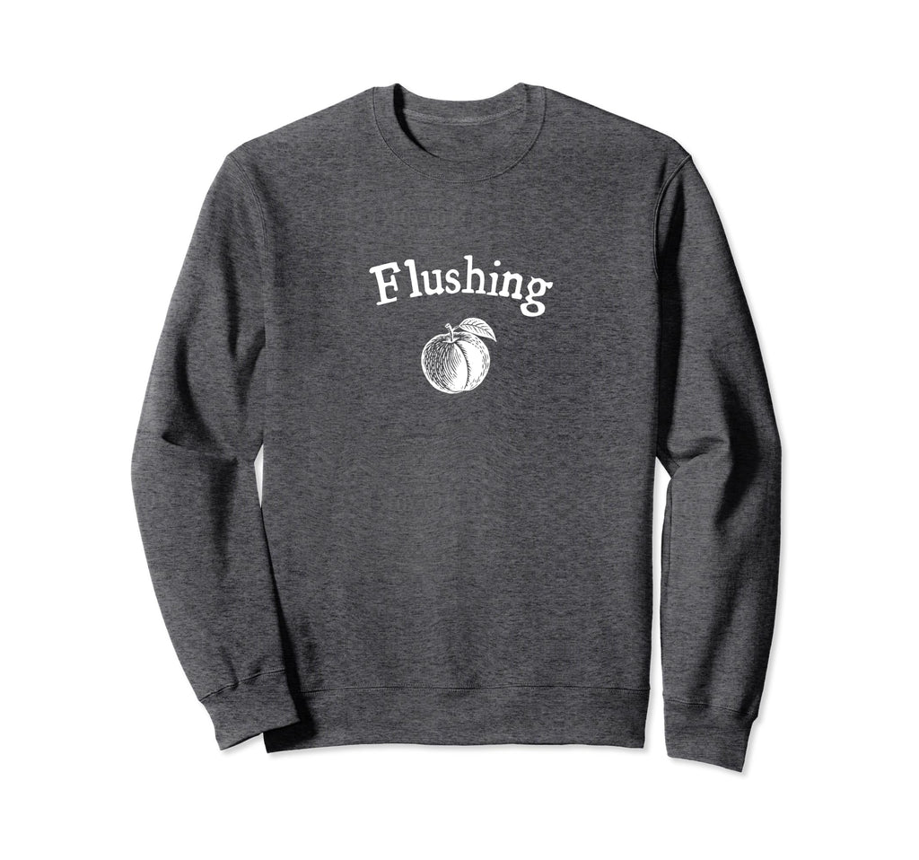 Flushing Peach Minimal Art Sweatshirt - Fun Novelty Design for Adults - T-Shirt, Sweatshirt, Hoodie