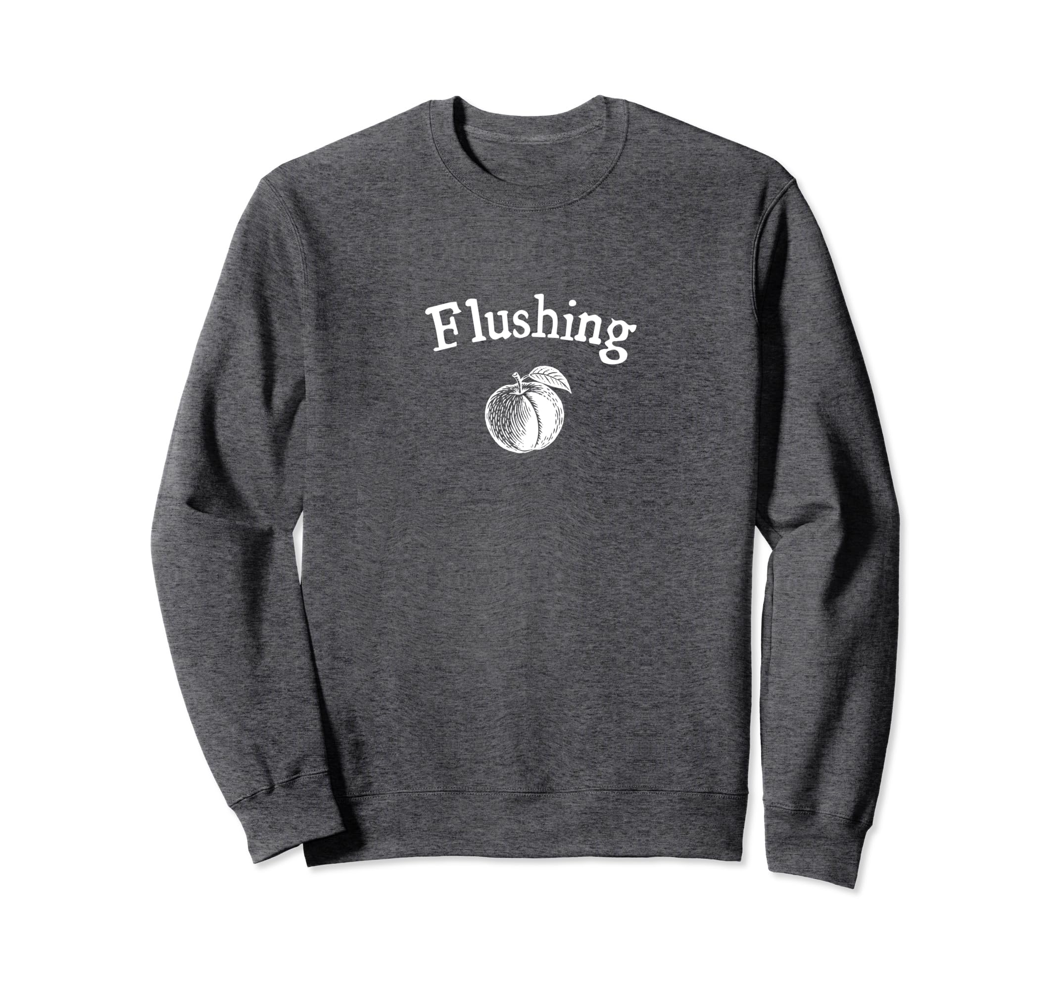 Flushing Peach Minimal Art Sweatshirt - Fun Novelty Design for Adults - T-Shirt, Sweatshirt, Hoodie