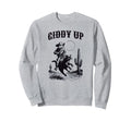 Cowboy Mouse Riding Cat Western Rodeo Sweatshirt - Graphic Print Unisex - T-Shirt, Sweatshirt, Hoodie