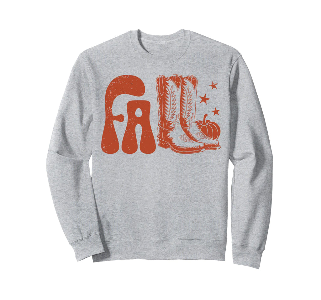 Western Fall Cowgirl Boots Aesthetic Sweatshirt - Trendy Graphic Men Women - T-Shirt, Sweatshirt, Hoodie
