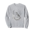 Romantic Botanical Sketch Bird Sweatshirt - Minimalist Print for Adults - T-Shirt, Sweatshirt, Hoodie