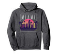 Vaporwave Miami City Skyline 80S 90S Hoodie - Minimalist Print Unisex - T-Shirt, Sweatshirt, Hoodie